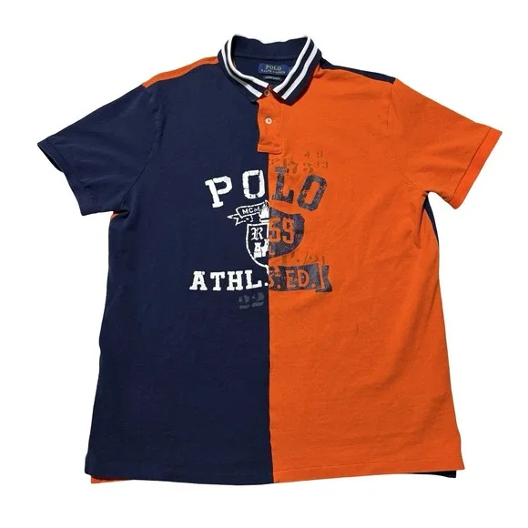 Polo Ralph Lauren Men's Two Tone Color Block Polo Shirt Size Large 21 x 27 *FLAW - Picture 1 of 5
